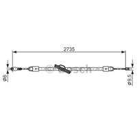 BOSCH Handbremsseil 1 987 477 845 Bremsseil,Seilzug Feststellbremse MERCEDES-BENZ,C-CLASS W203,C-CLASS T-Model S203,C-CLASS Coupe CL203,CLK C209