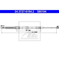 Volkswagen Handremkabel 24372701942