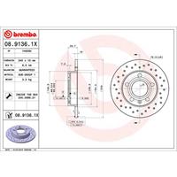 Remschijf BREMBO XTRA LINE BREMBO, Remschijftype: Geperforeerd, u.a. für Audi, Seat