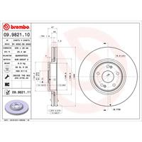 1 Remschijf Brembo Vernis Uv 09.9821.11