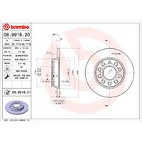 Remschijf BREMBO, Remschijftype: Massief, u.a. für Seat, Audi, VW