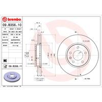 Remschijf COATED DISC LINE BREMBO, Remschijftype: Binnen geventileerd, u.a. für Opel, Chevrolet, Vauxhall