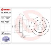 Remschijf COATED DISC LINE BREMBO, Remschijftype: Massief, u.a. für Toyota