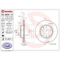 Remschijf COATED DISC LINE BREMBO, Remschijftype: Binnen geventileerd, u.a. für Land Rover