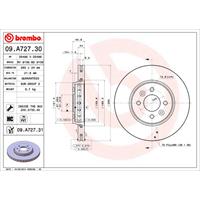 Remschijf COATED DISC LINE BREMBO, Remschijftype: Binnen geventileerd, u.a. für Renault, Dacia