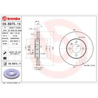 Remschijf COATED DISC LINE BREMBO, Remschijftype: Binnen geventileerd, u.a. für VW, Skoda, Seat