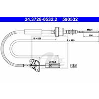 Koppelingkabel ATE, u.a. für Fiat, Ford