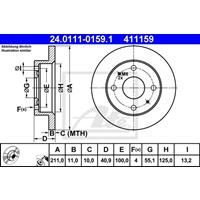 Bremsscheibe Vorderachse ATE 24.0111-0159.1