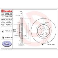 1 Remschijf Brembo Vernis Uv 09.b269.11