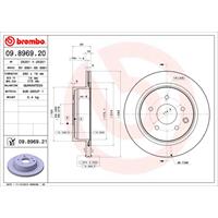 Remschijf COATED DISC LINE BREMBO, Remschijftype: Binnen geventileerd, u.a. für Nissan, Renault, Infiniti