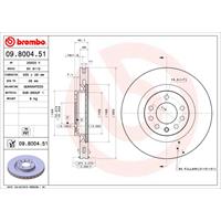 Remschijf COATED DISC LINE BREMBO, Remschijftype: Binnen geventileerd, u.a. für Opel