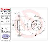 Remschijf COATED DISC LINE BREMBO, Remschijftype: Binnen geventileerd, u.a. für Ford, Volvo