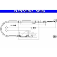 Trekkabel, parkeerrem ATE, u.a. für Audi