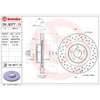 Remschijf BREMBO XTRA LINE BREMBO, Remschijftype: Geperforeerd / Geventileerd, u.a. für Subaru