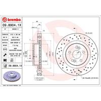 Remschijf BREMBO XTRA LINE BREMBO, Remschijftype: Geperforeerd / Geventileerd, u.a. für Renault