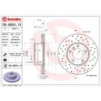 Remschijf BREMBO XTRA LINE BREMBO, Remschijftype: Geperforeerd / Geventileerd, u.a. für BMW
