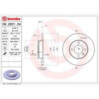 Remschijf BREMBO, Remschijftype: Massief, u.a. für Audi, VW, Seat