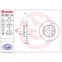 Remschijf BREMBO, Remschijftype: Massief, u.a. für Audi, VW, Seat