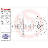 1 Remschijf Brembo 08.5177.10