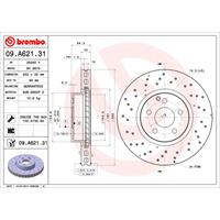 Remschijf COATED DISC LINE BREMBO, Remschijftype: Geperforeerd / Geventileerd, u.a. für Mercedes-Benz