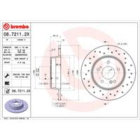 Remschijf BREMBO XTRA LINE BREMBO, Remschijftype: Geperforeerd, u.a. für Mercedes-Benz