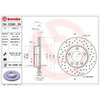 Remschijf BREMBO XTRA LINE BREMBO, Remschijftype: Geperforeerd / Geventileerd, u.a. für BMW