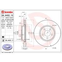 Remschijf COATED DISC LINE BREMBO, Remschijftype: Binnen geventileerd, u.a. für Chrysler, Dodge