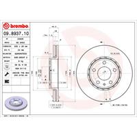 COATED DISC LINE BREMBO, Remschijftype: Binnen geventileerd, u.a. für Opel, Nissan, Renault, Vauxhall