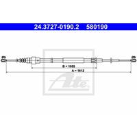 ATE Handbremsseil 24.3727-0190.2 Bremsseil,Seilzug Feststellbremse AUDI,TT 8N3,TT Roadster 8N9