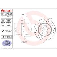 Remschijf BREMBO XTRA LINE BREMBO, Remschijftype: Geperforeerd: , u.a. für Mercedes-Benz, Chrysler