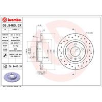 Remschijf BREMBO XTRA LINE BREMBO, Remschijftype: Geperforeerd, u.a. für Opel