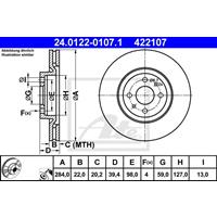 Bremsscheibe Vorderachse ATE 24.0122-0107.1