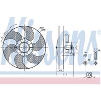 Koelventilatorwiel NISSENS, Diameter (mm)305mm, Spanning (Volt)12V, u.a. für Peugeot, Citroën