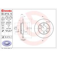 Remschijf COATED DISC LINE BREMBO, Remschijftype: Massief, u.a. für Citroën, Peugeot