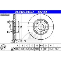 Bremsscheibe Vorderachse ATE 24.0122-0142.1