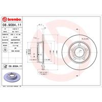 Remschijf COATED DISC LINE BREMBO, Remschijftype: Massief, u.a. für Audi