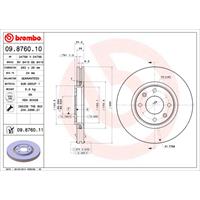 Remschijf COATED DISC LINE BREMBO, Remschijftype: Binnen geventileerd, u.a. für Peugeot, Opel