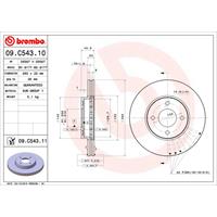 Remschijf COATED DISC LINE BREMBO, Remschijftype: Binnen geventileerd: , u.a. für Nissan