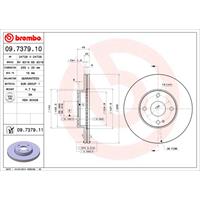 Remschijf COATED DISC LINE BREMBO, Remschijftype: Binnen geventileerd, u.a. für Mazda