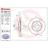 BREMBO Bremsscheiben 09.A968.24 Scheibenbremsen,Bremsscheibe FORD,FIESTA VI,FIESTA VI Van,KA,KA + Stufenheck
