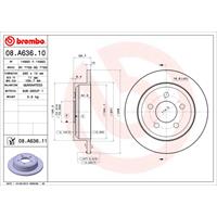 Remschijf COATED DISC LINE BREMBO, Remschijftype: Massief, u.a. für Jeep