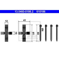 Zubehörsatz, Scheibenbremsbelag | ATE (13.0460-0186.2)