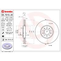 Remschijf COATED DISC LINE BREMBO, Remschijftype: Binnen geventileerd, u.a. für Audi, Skoda, VW, Seat