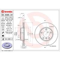 Remschijf COATED DISC LINE BREMBO, Remschijftype: Binnen geventileerd, u.a. für BMW
