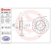 Remschijf BREMBO, Remschijftype: Geperforeerd, u.a. für Abarth