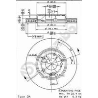 Remschijf COATED DISC LINE BREMBO, Remschijftype: Binnen geventileerd, u.a. für Mercedes-Benz