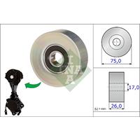 Geleide rol/omdraairol, Poly V-riem INA, Diameter (mm)75mm, u.a. für Citroën, Peugeot, DS, Mini, BMW, Opel