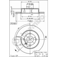 Remschijf BREMBO, Remschijftype: Gespleten, u.a. für Opel, Vauxhall, Chevrolet