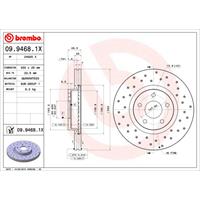 Remschijf BREMBO XTRA LINE BREMBO, Remschijftype: Geperforeerd / Geventileerd, u.a. für Ford, Volvo