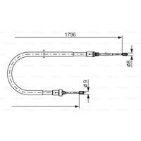 BOSCH Handbremsseil 1 987 477 235 Bremsseil,Seilzug Feststellbremse PEUGEOT,CITROËN,207 WA_, WC_,207 SW WK_,208,207 Stufenheck,207 Van,208 Kasten